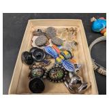 Costume Jewelry Mixed Lot With Watches, Bracelets & Pins