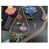 Mixed Lot Vintage Costume Jewelry With Cazadores Box