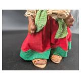 Handmade Folk Doll With Basket of Fruit