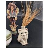 Angel, Cat Vase, Pottery Vase & Decor Mixed Lot