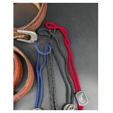 Western Leather Belt & Bolo Tie Mixed Lot