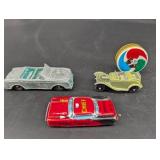 Vintage Made in Japan Toy Car Trio With Tin