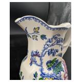 Vintage Crown Devon Staffordshire England Floral Pitcher