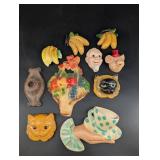 Vintage Ceramic Wall Pocket Assortment Mixed Lot