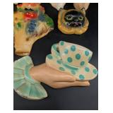 Vintage Ceramic Wall Pocket Assortment Mixed Lot