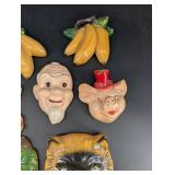 Vintage Ceramic Wall Pocket Assortment Mixed Lot