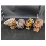 Mixed Lot Turkey Planters & Basket Planter