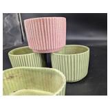 Vintage Red Wing 1545 Ribbed Planter Set (Lot of 4)