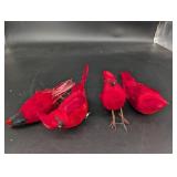 Cardinal Bird Figurine Ornaments (Lot of 5)