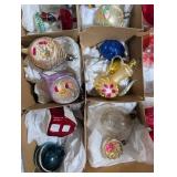 Vintage Glass Christmas Ornaments Assortment (Lot of 40)