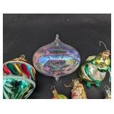 Glass Christmas Ornament Mixed Lot Birds & Figurals