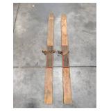 Vintage Sno-Bunny Wooden Skis Auburn Maine
