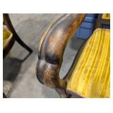 Pair of Curved Armchairs With Upholstered Seats