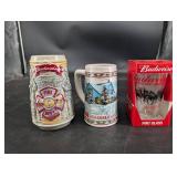Budweiser & Miller High Life Beer Drinkware Set (Lot of 3)