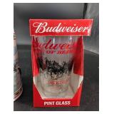 Budweiser & Miller High Life Beer Drinkware Set (Lot of 3)