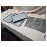Lot of 5 Commercial Sheet Pans Baking Trays Aluminum Cookie Sheets