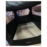 AmazonBasics Soft-Sided Folding Pet Crate Black Mesh Carrier Good