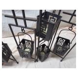 Set of 2 Black Metal Lantern Votive Candle Holders Tabletop Decor