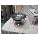 Commercial Chafing Dish 4 Qt Stainless Glass Lid Buffet Server Boxed