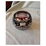 4pc Decorative Glass Lot Godinger Ruby Crystal Bowl Relish Dish