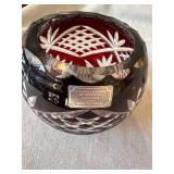 4pc Decorative Glass Lot Godinger Ruby Crystal Bowl Relish Dish