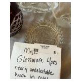 4pc Decorative Glass Lot Godinger Ruby Crystal Bowl Relish Dish