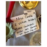 Mixed Decorative Candle Holders Brass Candlestick Glass Votive Lot