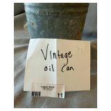 Vintage 1 Gallon Galvanized Oil Can Rustic Metal Pour Spout Decor