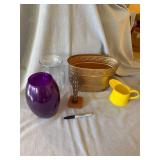 Mixed Planters & Vases Decor Lot Glass Metal Cachepot Watering Can