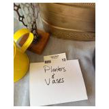 Mixed Planters & Vases Decor Lot Glass Metal Cachepot Watering Can