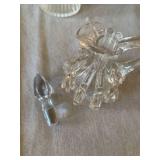 Vintage Clear Glass Bottle Jar Decanter Vanity Lot of 4 Assorted Pieces