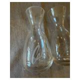 4 Etched Glass Wine Carafes Decanters w/ Metal Caddy Cabernet Pinot