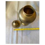 Unbranded Brass Lidded Decorative Urn Ginger Jar 10in Pedestal Base