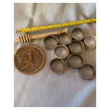 9 Metal Napkin Rings Deer Coaster Wood Honey Dipper Rustic Decor Lot