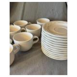 Pfaltzgraff White Acadia Cups & Saucers Set 11 Cups 12 Saucers
