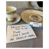 Norcrest Fine China 50th Anniversary Plate Cup Saucer Set B-510