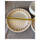 Corelle by Corning Gold Floral Dinnerware Set Plates Bowls Mugs
