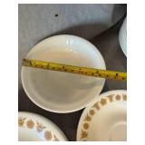 Corelle by Corning Gold Floral Dinnerware Set Plates Bowls Mugs