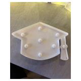 Graduation GRAD Marquee Light Sign Set White Plastic Battery Powered