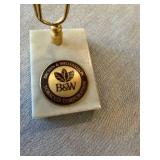Brown & Williamson Tobacco Marble Desk Paper Clip Holder Vintage