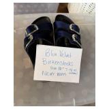 Birkenstock Arizona Blue Velvet Sandals Size 38 Womenâs Very Good