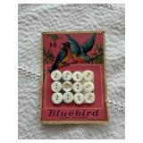 Bluebird Pearl Buttons Carded Lot of 5 Mother of Pearl Sizes 16 18