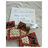 Bluebird Pearl Buttons Carded Lot of 5 Mother of Pearl Sizes 16 18