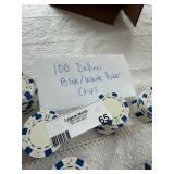 Da Vinci Poker Chips Blue White 100 Count Non-Denominated Set