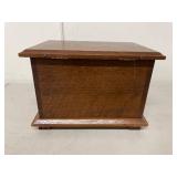 Vintage Wooden Hinged Keepsake Box Paneled Desktop Storage Chest