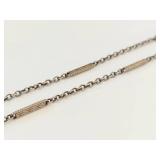 Sterling Silver Engraved Bar Chain Necklace