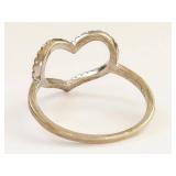 Sterling Silver Heart-Shaped Rind with Clear Stones