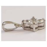 Sterling Silver Clear Stone Cluster Pendant