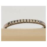 Sterling Silver Clear Stone Band Ring