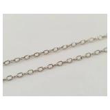 Sterling Silver Double Heart Pedant Necklace